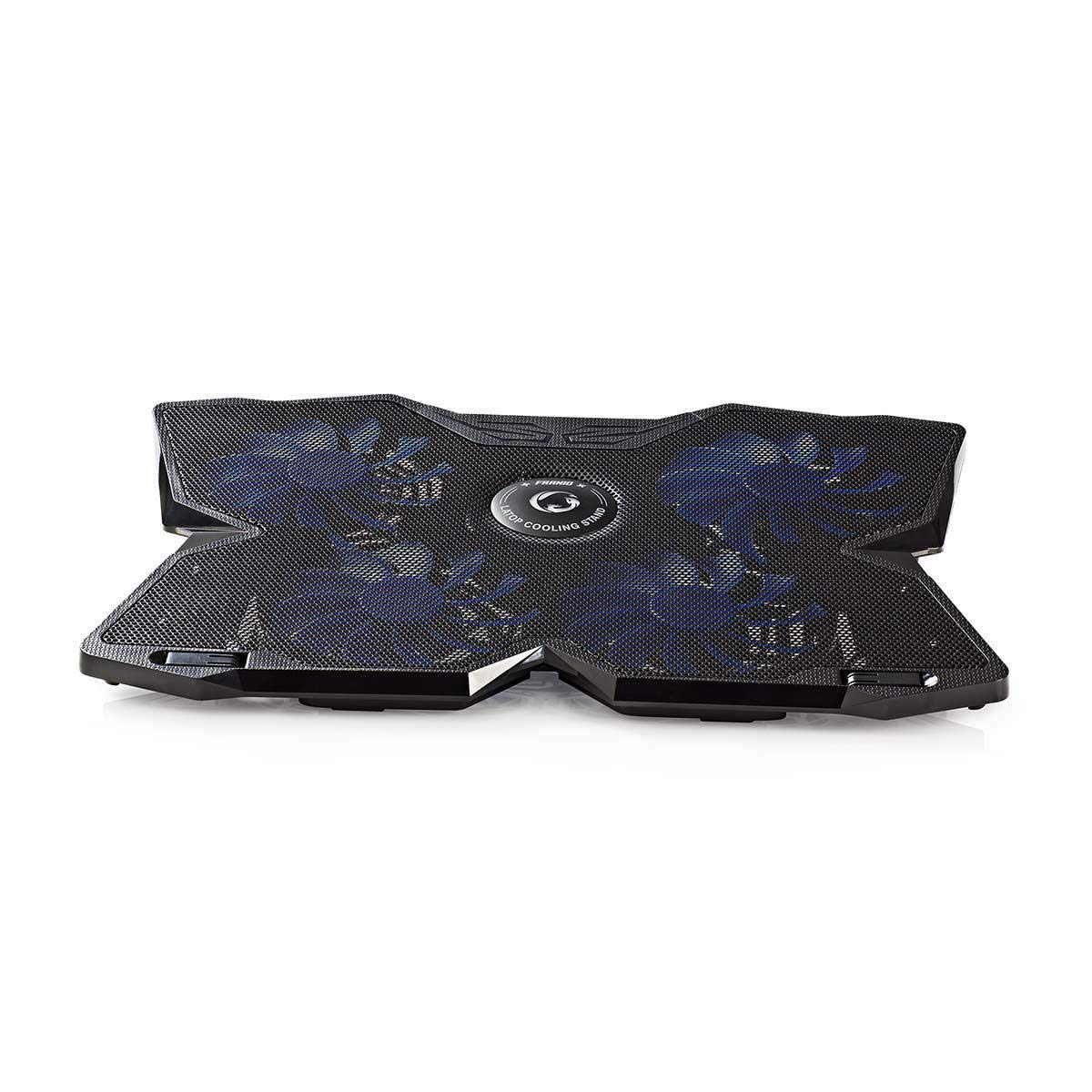 Suport Racire Laptop Nedis Gaming Franio GNCR200BK, 4 Ventilatoare, LED Albastru, Pana la 19 Inch