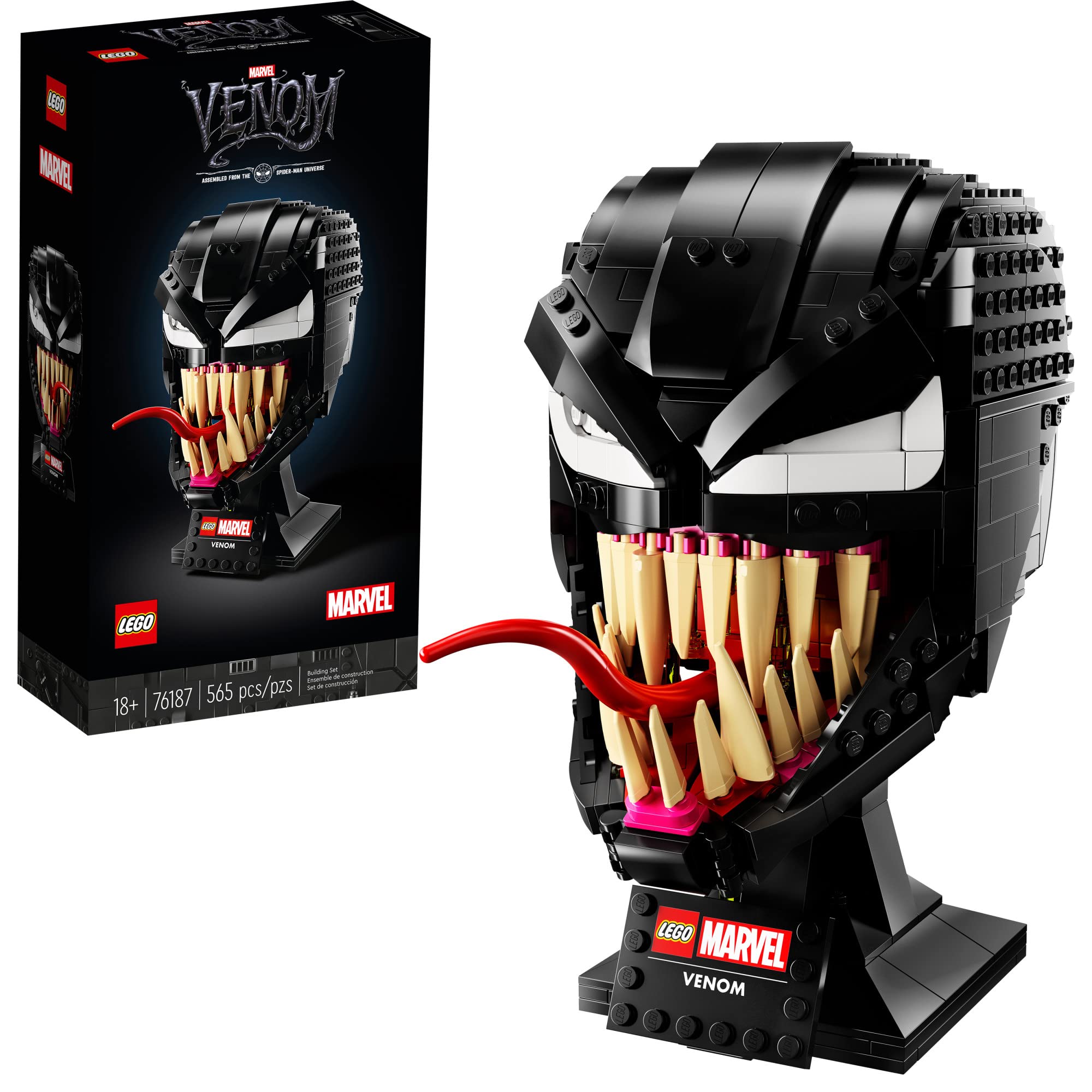 Set Lego Marvel Spider-Man Venom 76187, Masca / Bust Colectionabil, 565 Piese, Gama Adults+