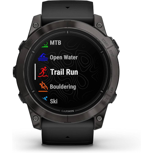Smartwatch Garmin EPIX Gen 2 Sapphire 47 mm, AMOLED 1.3 inch, Wi-Fi, GPS, iOS/Android, 10 ATM, Accelerometru, Altimetru, Ambient light sensor, Barometru, Compass, Giroscop, Black Titanium/Black Band - imagine 2