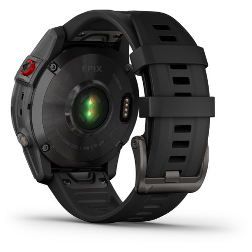 Smartwatch Garmin EPIX Gen 2 Sapphire 47 mm, AMOLED 1.3 inch, Wi-Fi, GPS, iOS/Android, 10 ATM, Accelerometru, Altimetru, Ambient light sensor, Barometru, Compass, Giroscop, Black Titanium/Black Band - imagine 3