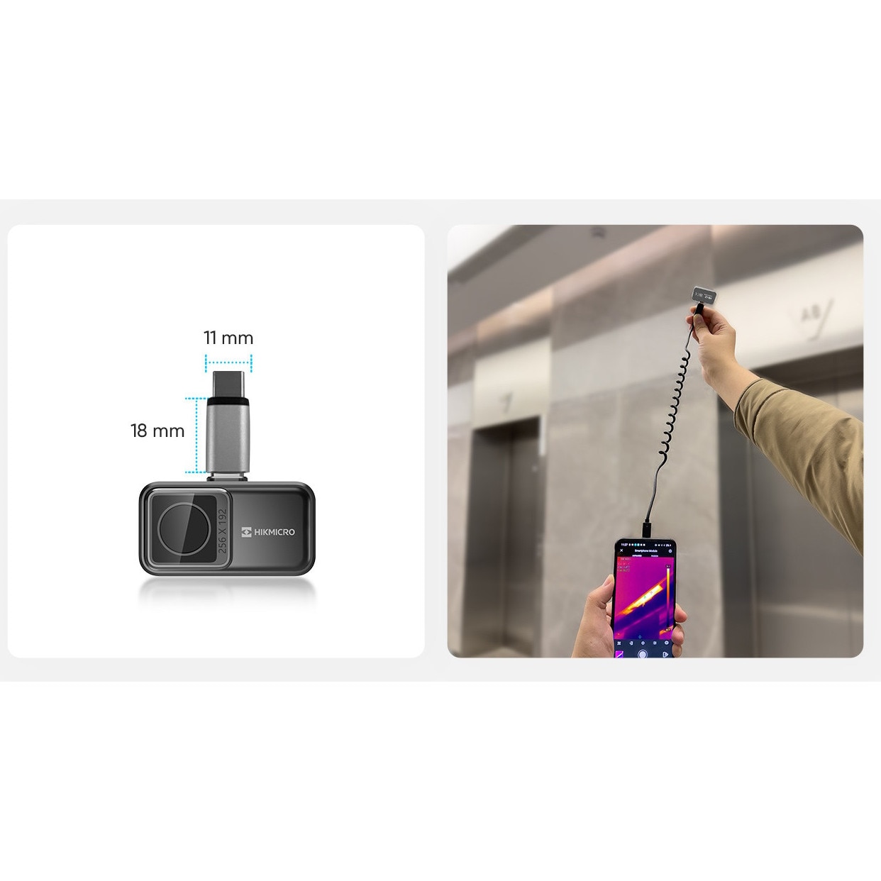 Camera termoviziune pentru smarphone HIKMICRO Mini 2, USB Type C, Android, Negru - imagine 3