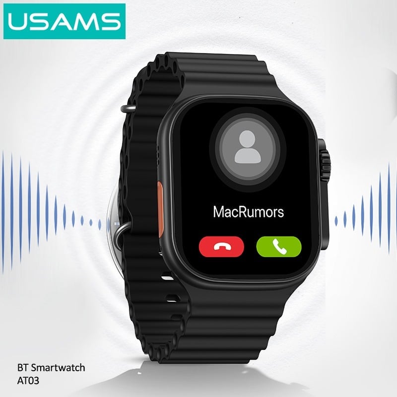 Smartwatch USAMS AT03, Bluetooth, Negru - imagine 3