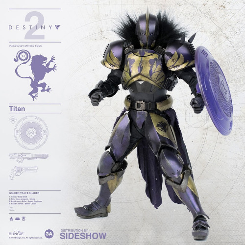 Figurina de actiune ThreeA 3A Toys x BUNGIE, Destiny Titan Golden Trace, 32cm - imagine 2