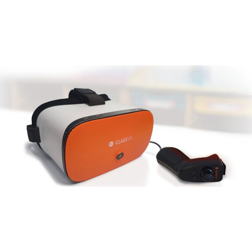 Ochelari Avantis ClassVR PREMIUM 64 Gb, Laborator Scolar de Realitate Virtuala, Set 4 casti si 4 controlere, Camera frontala cu focalizare automata 13MP, Ecran LCD HD 5.5 inch, Bluetooth, Wi-Fi, Portocaliu/Alb - imagine 2
