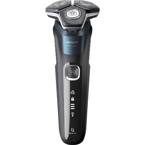 Aparat de barbierit Philips Shaver Seria 7000 S7887/35, Barbierit umed/uscat, Tehnologie SkinIQ, capete flexibile 360°, Senzor Motion Control, Lame auto-ascutire, Autonomie 60 min, Suport de incarcare, Toc de transport, Midnight Black