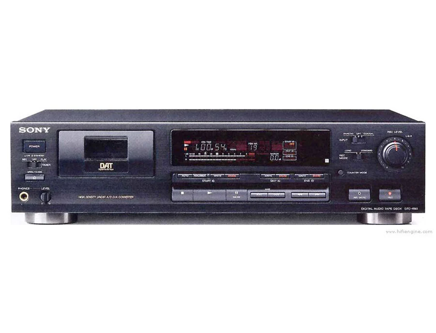 Deck DAT Recorder Hi-Fi Sony DTC-69ES, Seria ES, DAC 1-Bit DLC, Frecvente 44.1kHz/48kHz/32kHz, Intrari/Iesiri Optice/Coaxiale, Aluminiu, Telecomanda, Negru