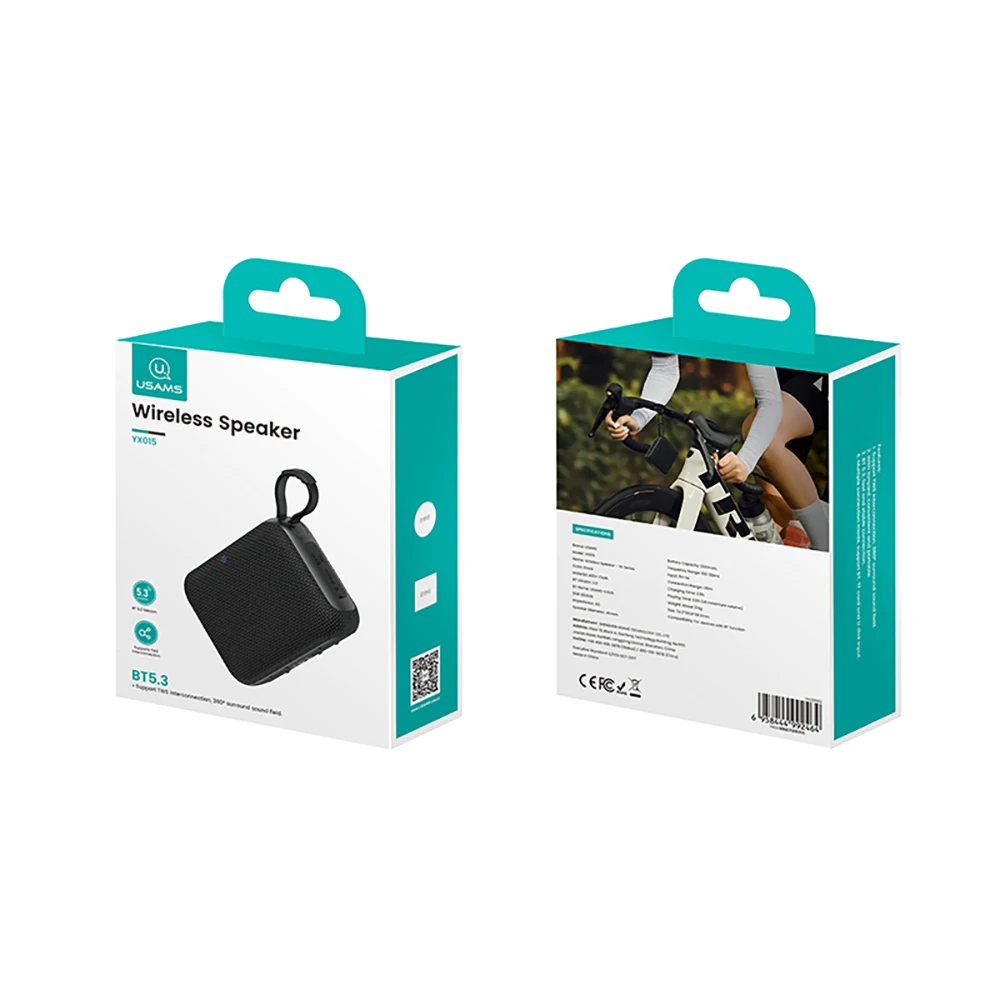Boxa USAMS YX015, YK Series, Bluetooth 5.3, Negru - imagine 3