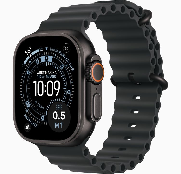 Apple Watch Ultra 3 49 mm, A3281, GPS, Cellular, Black Titanium Case, Black Ocean Band