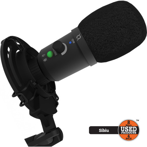Microfon AQIRYS Voyager, shock-mount, brat articulat, tripod, USB, Negru - imagine 2