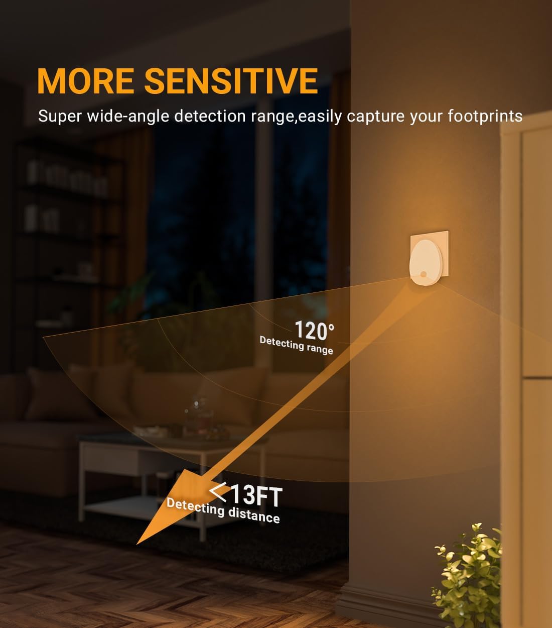 Set 2 Lampi de veghe LED Lyridz 2 Pro, senzor de miscare,senzor de lumina, lumina reglabila, Alb - imagine 4