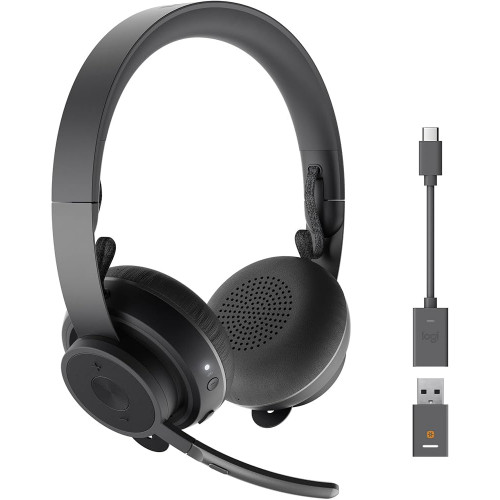Casti Audio Over Ear Logitech Zone Wireless, USB, Bluetooth, Active Noise Cancelling, Microfon, Graphite