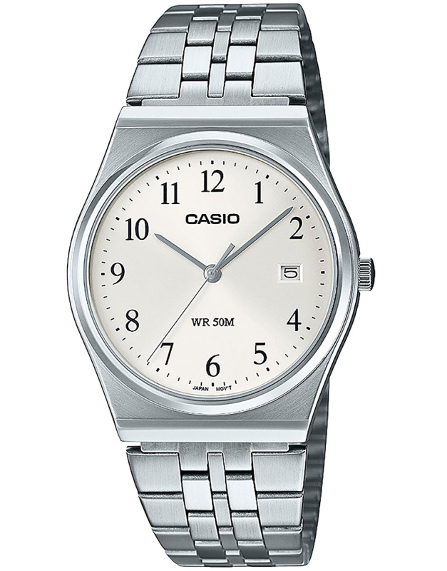 Ceas Barbatesc Casio Edifice Classic MTP-1303, Quartz, Bratara Otel Inoxidabil, Cadran Argintiu, Rezistenta la apa 5 atm