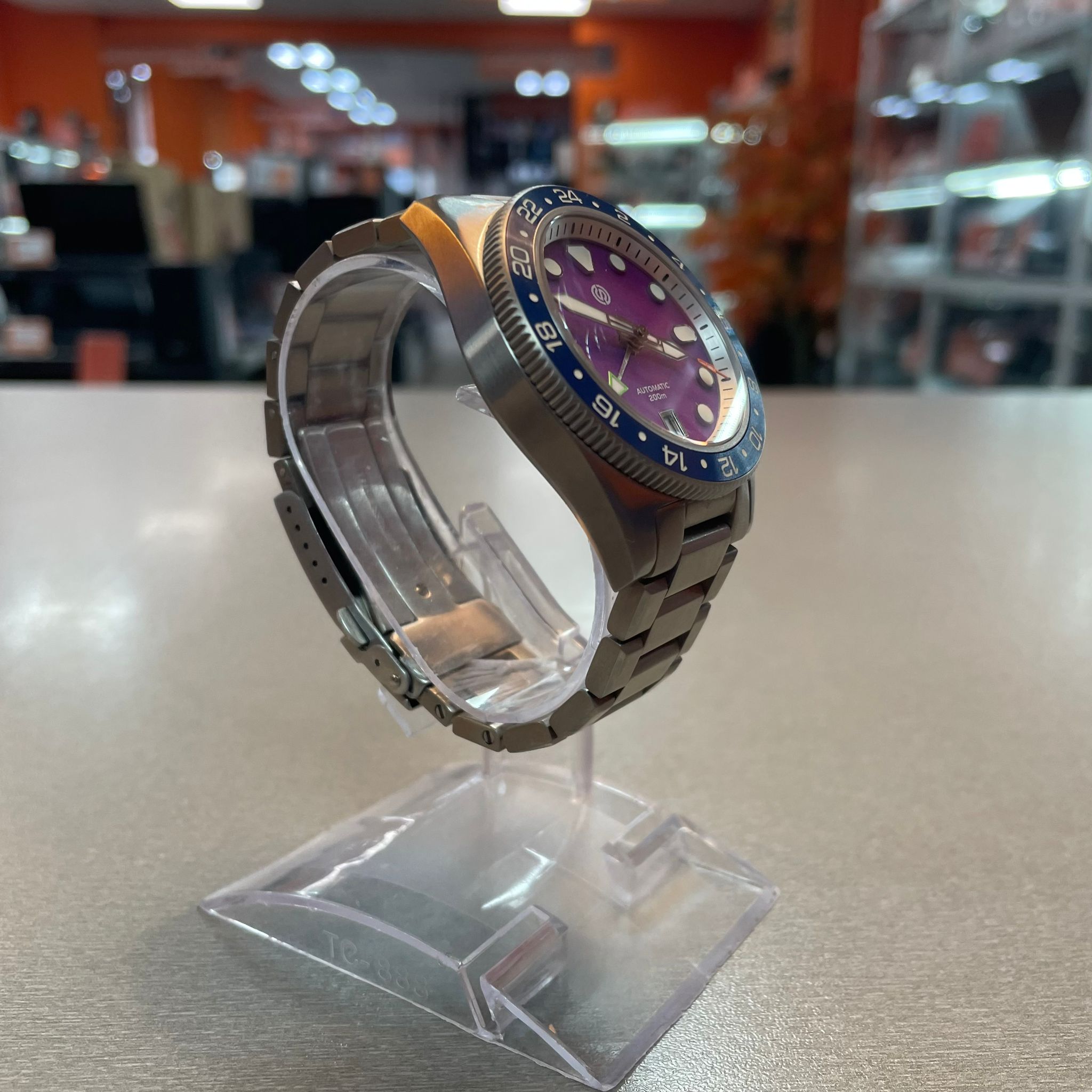 Ceas barbatesc Signum Cuda Titanium GMT Full Lume Collection, 42mm, Automatic, Titanium, 20ATM, Analog - imagine 3