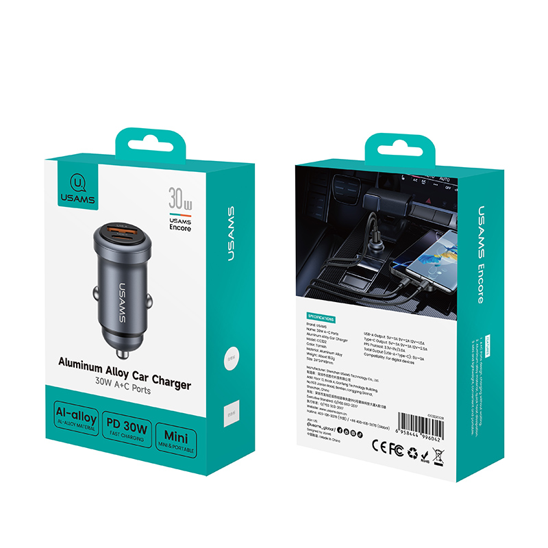 Incarcator Auto USAMS CC322, 30W, Incarcare rapida - imagine 3