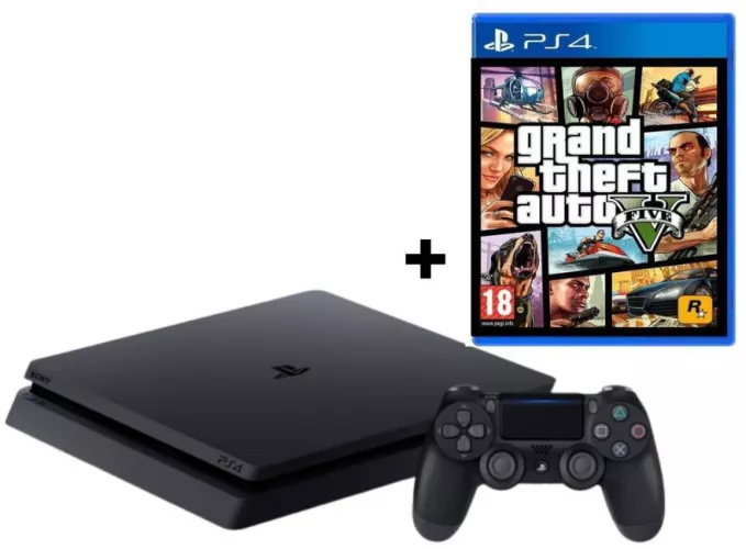 Consola SONY PlayStation 4 Slim 500 Gb + Controller + Grand Theft Auto V PS4