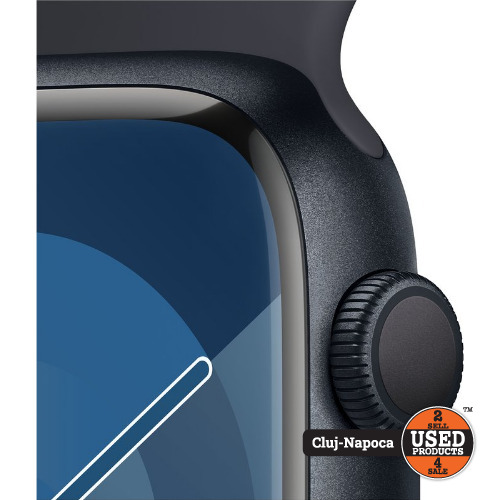 Apple Watch Series 9, 45mm, Midnight Aluminium, Midnight Sport Band, GPS, A2980 - imagine 2