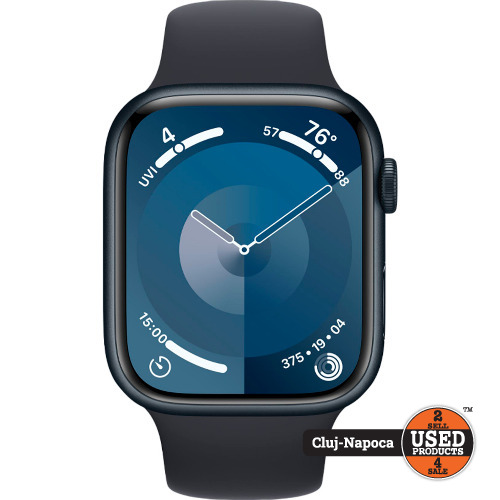 Apple Watch Series 9, 45mm, Midnight Aluminium, Midnight Sport Band, GPS, A2980