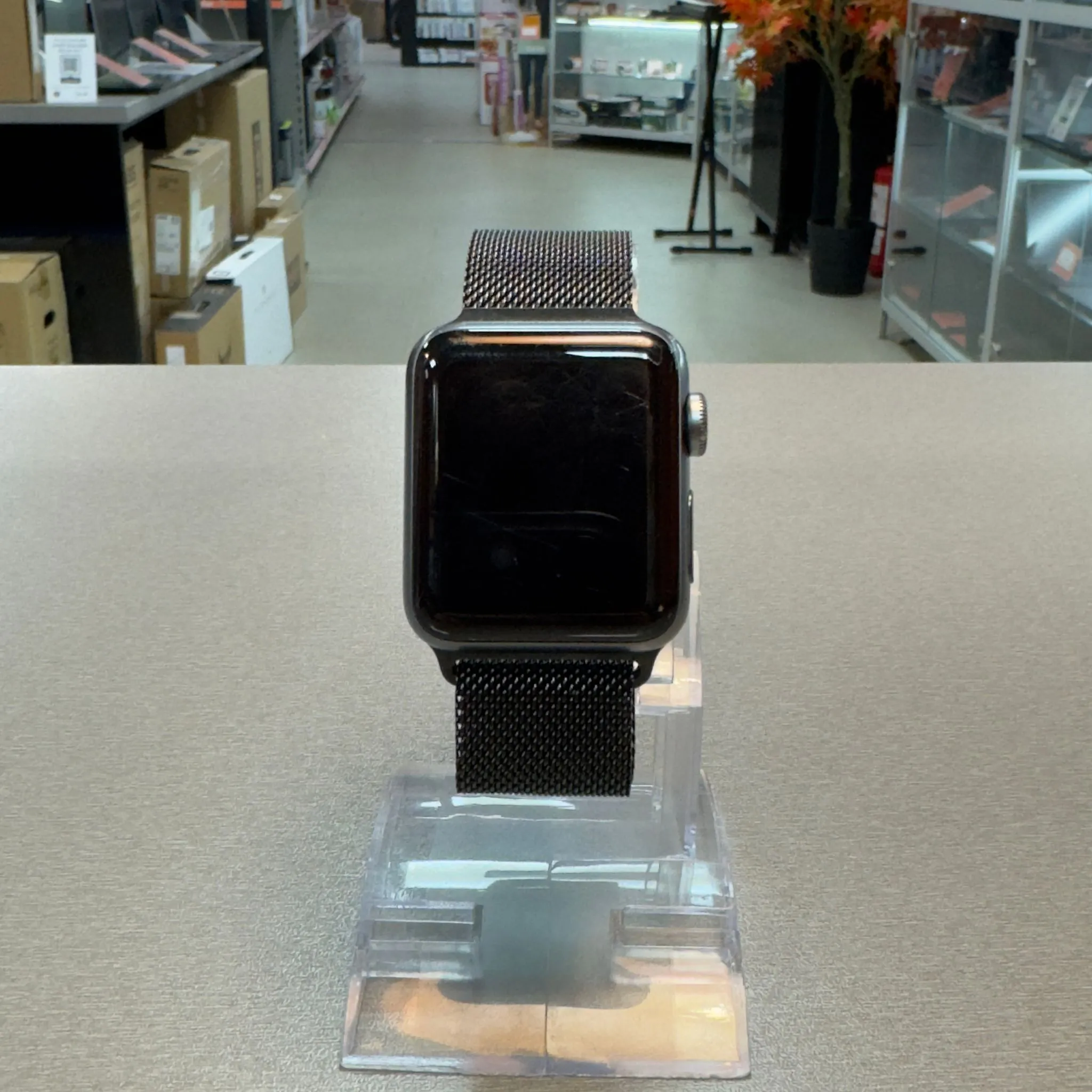 Apple Watch Series 3, 38mm, GPS, Space Gray Aluminum Case, Black Sport Band, A1858 - imagine 2