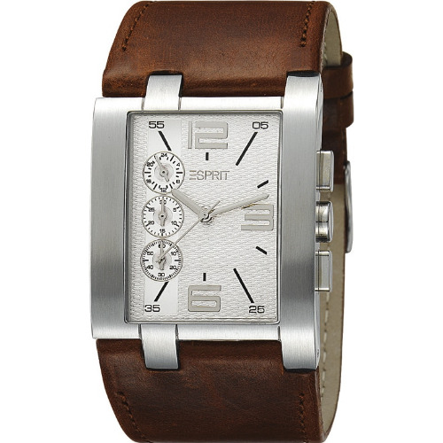 Ceas barbatesc Esprit Houston Bold Man ES103891003, 44mm, Quartz, Cronograf, Curea Piele, Black Dial