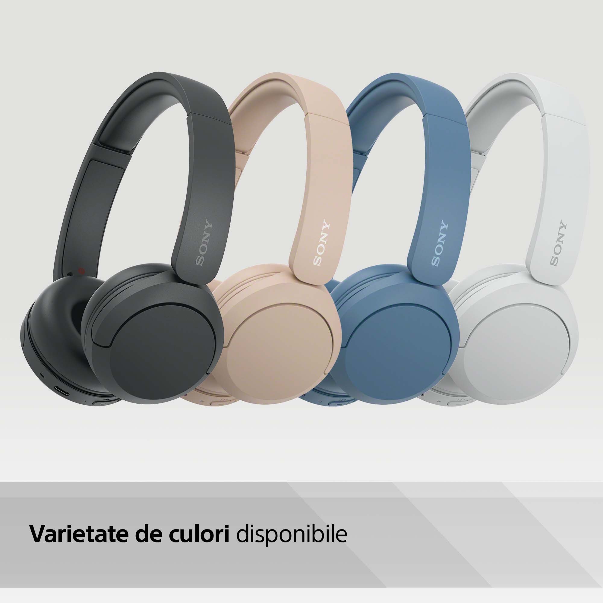 Casti Over the Ear SONY WH-CH520B, Bluetooth, Wireless, Microfon, Multipoint connection, Albastru - imagine 3