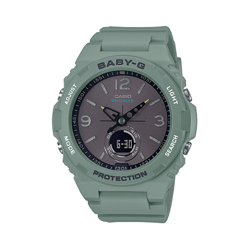Ceas dama Casio Baby-G BGA-260-3AER, 42.4 mm, Quartz, Analog-Digital, Green/Black