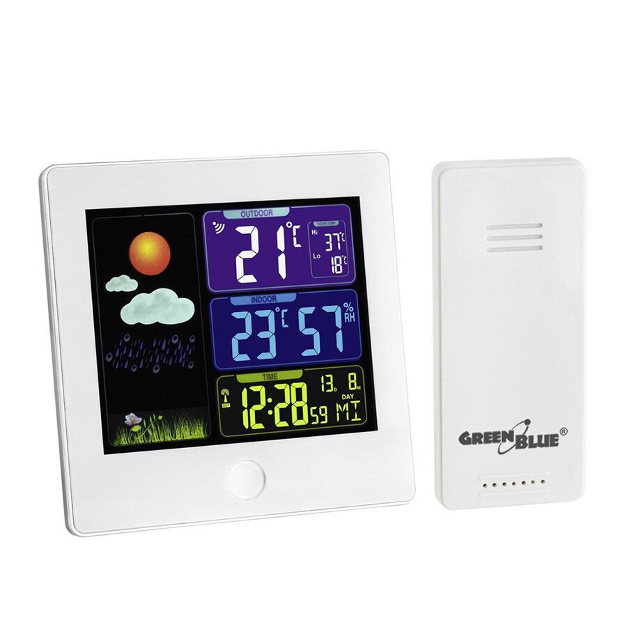 Statie Meteo Digitala GreenBlue GB521, Display Color, Ceas DCF, Senzor Exterior - imagine 2