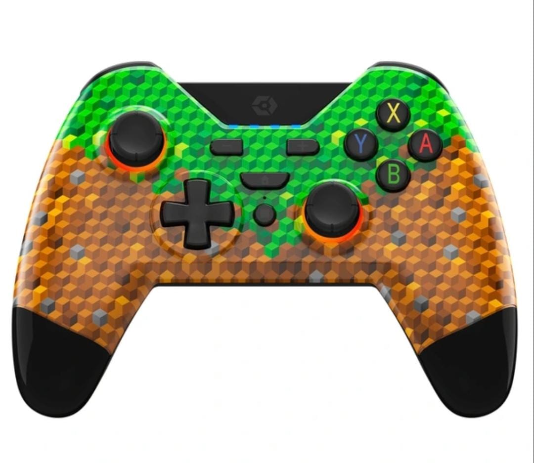 Controller Gioteck WX4 Wireless Compatibil Nintendo Switch, RGB, Bluetooth, 3.5mm, Vibratii, Minecraft Edition