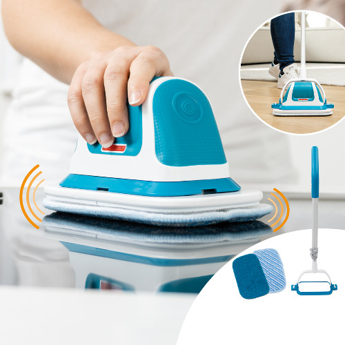 Aparat de Curatat Livington Multi Scrubber, 1500 Vibratii/min, Telescopic, Acumulator, 105 cm, Alb-Albastru - imagine 5