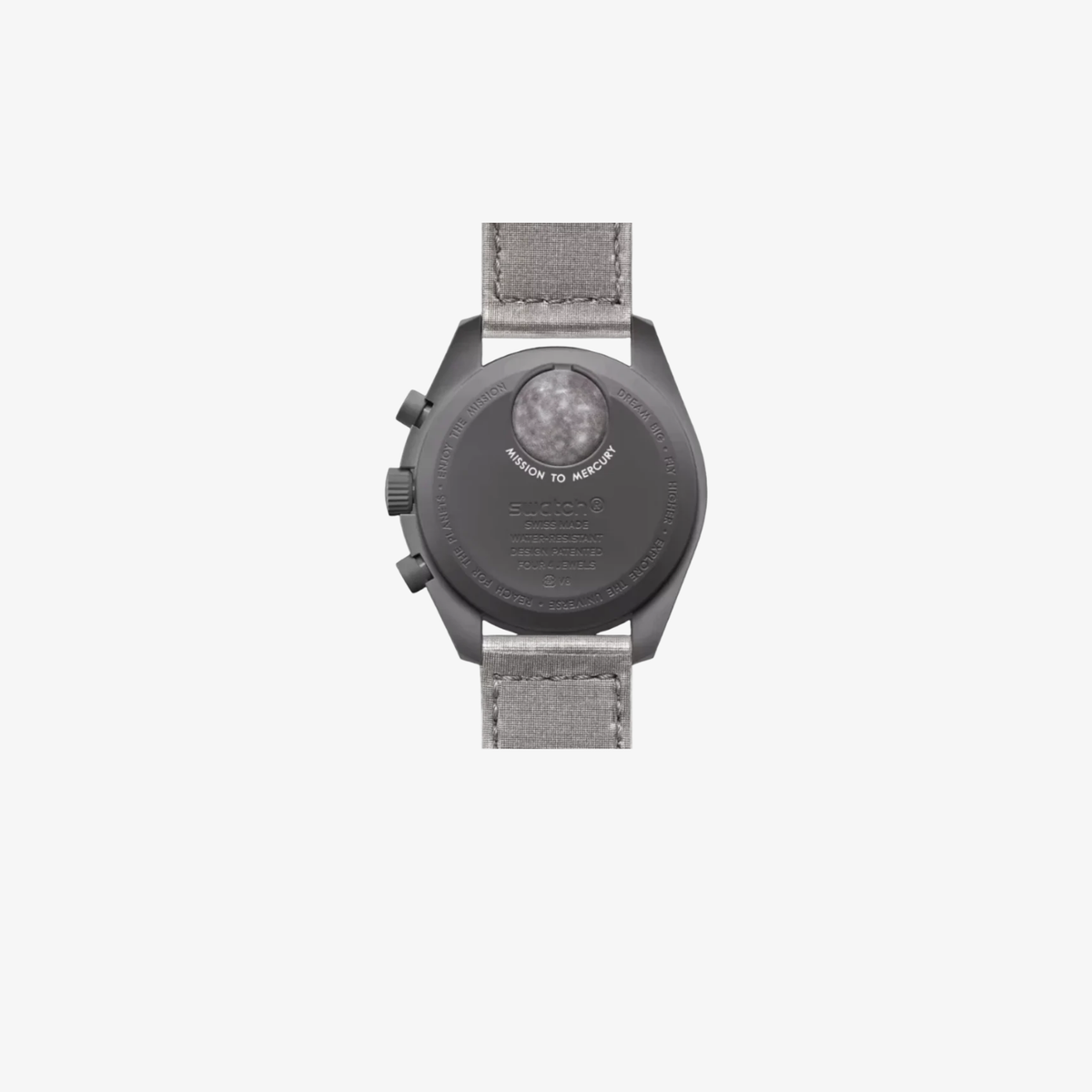 Ceas Swatch x OMEGA Bioceramic MoonSwatch ( Snoopy / Moonphase Design ), Curea tehnica Velcro - imagine 3