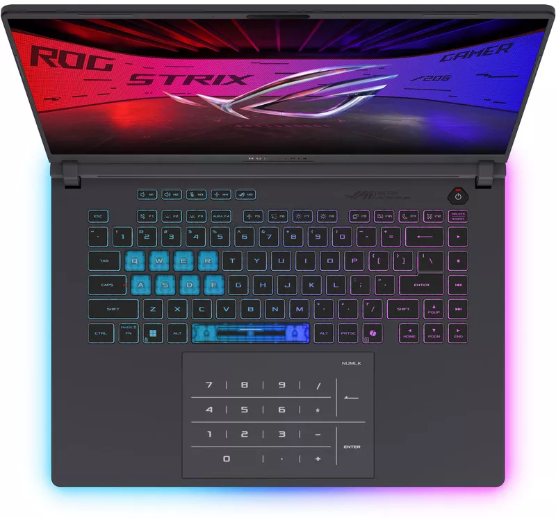 Laptop Gaming ASUS ROG Strix G16 G614J, Display 16 Inch, WUXGA, 165 Hz, Intel Core i5 13450HX, 16 Gb RAM DDR5, SSD 1 Tb, nVidia GeForce RTX 4050 6 Gb, 2 x Type A Gen 2, 1 x Type C Gen 2, Eclipse Gray - imagine 3