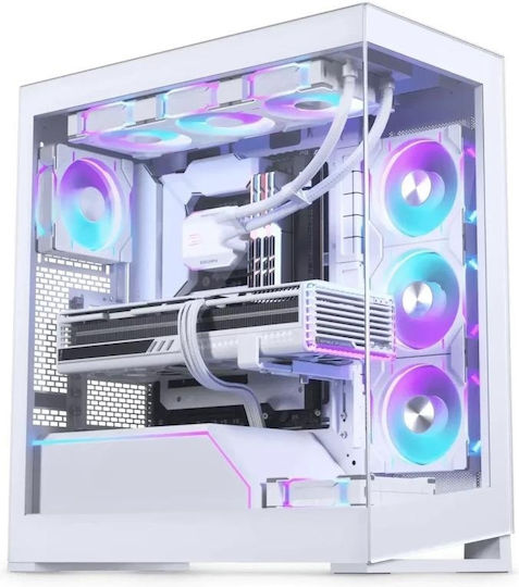 Sistem Desktop Gaming Phanteks NV5 Tempered Glass D-ARGB, Procesor AMD Ryzen 7 7800X3D 8-Core, 5.0GHz, 16 Gb RAM DDR5 5600 MHz, SSD 512 Gb NVMe, nVidia GeForce RTX 3080 10 Gb, Sursa Full Modulara 1000W Gold 80+, Placa de retea MSI, USB 3.2, USB-C, HDMI, DisplayPort, Alb-Mat