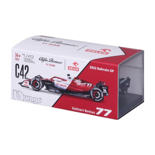 Macheta auto Bburago - 1:43 RACE ,77 Bottas - Alfa Romeo F1 Team Orlen ,18-38068 - imagine 3