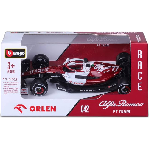 Macheta auto Bburago - 1:43 RACE ,77 Bottas - Alfa Romeo F1 Team Orlen ,18-38068