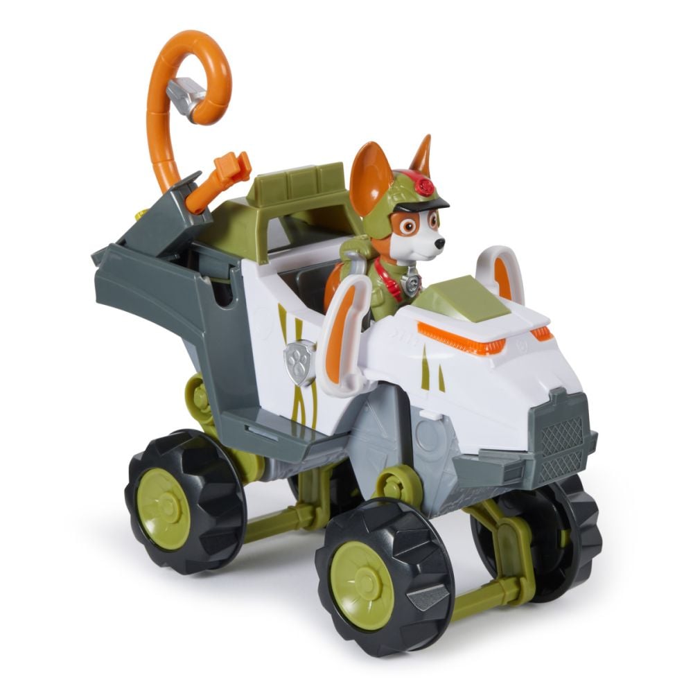 Masinuta cu figurina Paw Patrol, Jungle Pups, Tracker, 20143430 - imagine 2