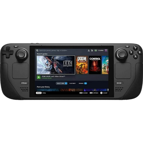 Consola portabila Valve Steam Deck 1010, 7 inch, LCD, 64 Gb NVMe, 16 Gb RAM, AMD APU, RDNA 2, TrackPad, Wi-Fi, Bluetooth, Giroscop, SteamOS, SD Card Extra 256GB