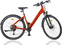 Bicicleta electrica Smart Econic One Comfort Getbio, 25 km/h, 500W Peak, GPS, 9 Viteze, Shimano, Cadru Aluminiu, Blocare Bluetooth, Autonomie max. 142 Km, 5 Niveluri asistenta, Marime M (44cm), 22 Kg, Rosu
