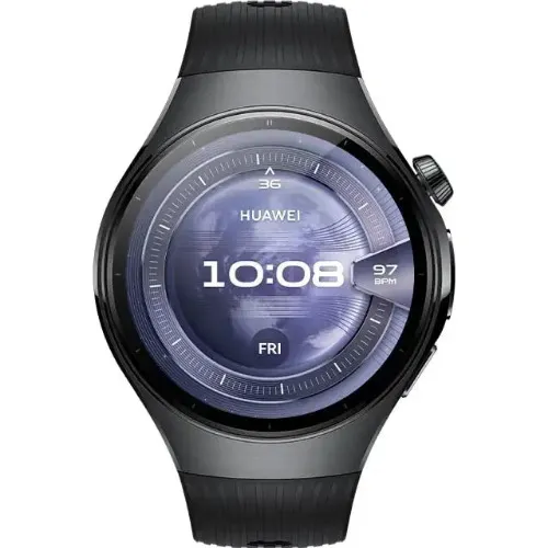 Smartwatch Huawei Watch 5, 46mm, Display AMOLED HD 1.5 inch, NFC, GPS, Wi-Fi, LTE, RTS-AL00, Black Fluoroelastomer Strap